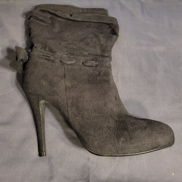 Delicioso Boots Black ANKLE HEEL BOOTS Size 10 - Picture 2 of 5